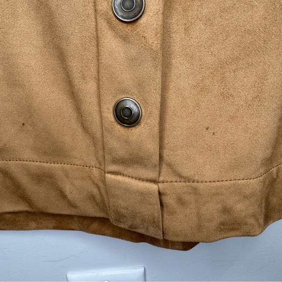 Reitman's Tan Faux Suede Button Down Mini Skirt Size 2x - Picture 8 of 14